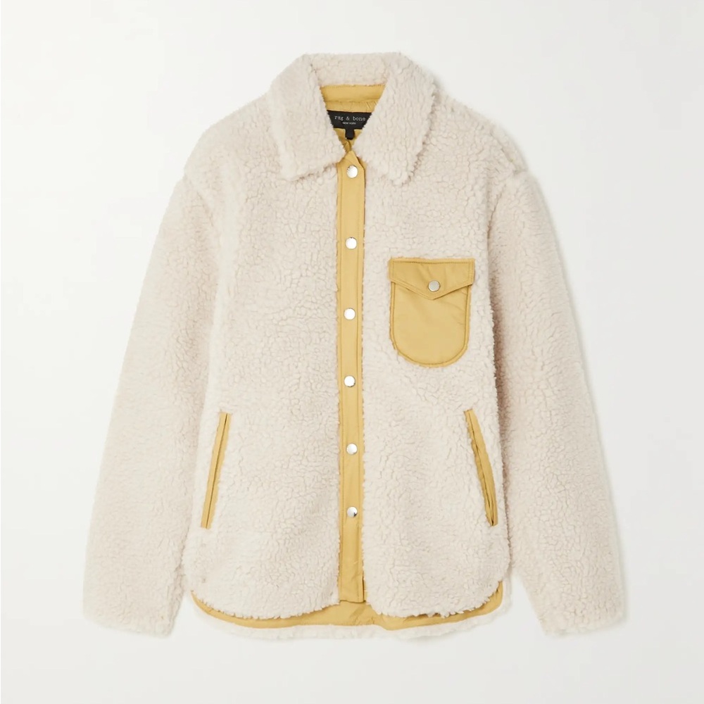 Rag & Bone Eliot Cream and Tan Sherpa Jacket
